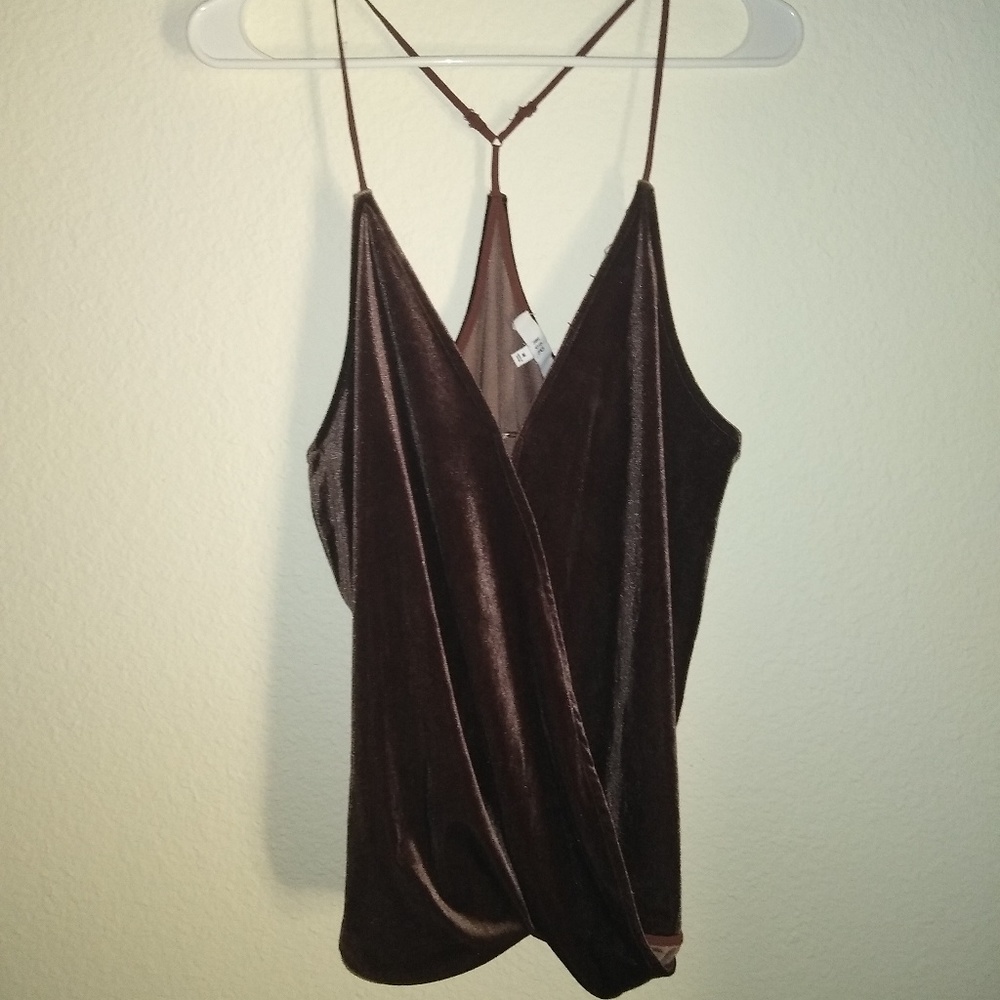 Brown Velvet Spaghetti Strap Top
